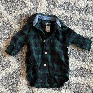OshKosh B'gosh Green and Black Button Down Shirt
